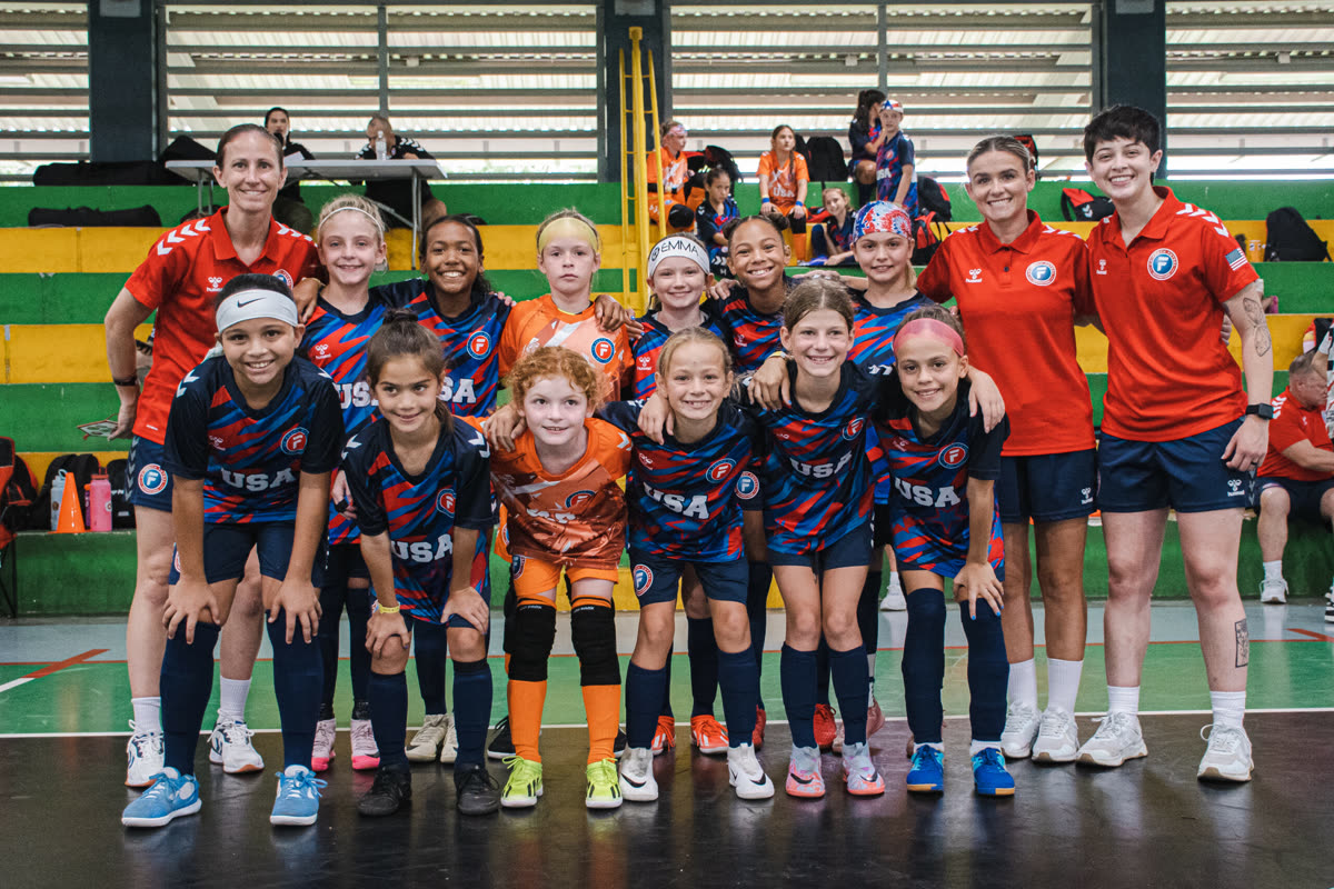 Florida Lions Futsal players training on court